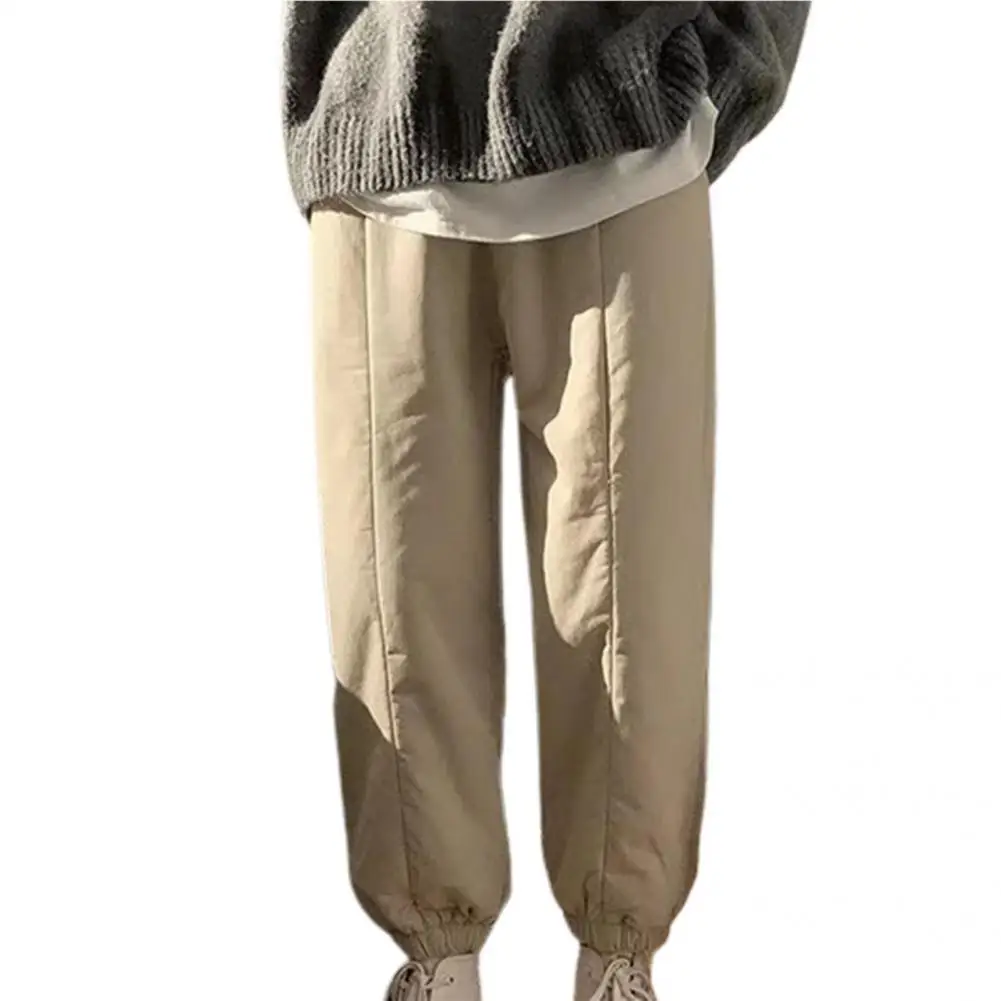 

Simple Trendy Chic Winter Pants Plush Men Trousers Drawstring for Home