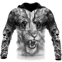 double lion king tattoo 3d all over printed hoodies sweatshirt zipper hoodies women for men pullover cosplay costumes