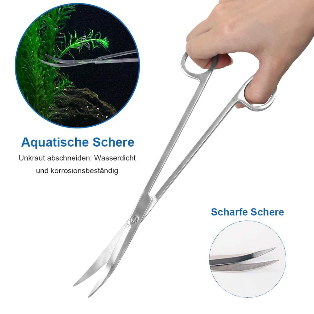 

4-Piece Stainless-Steel Aquarium Plant Tool Set Terrarium Plant Tweezers Gravel Scissors Spatula Steel Waterweed Kit Fish Tank