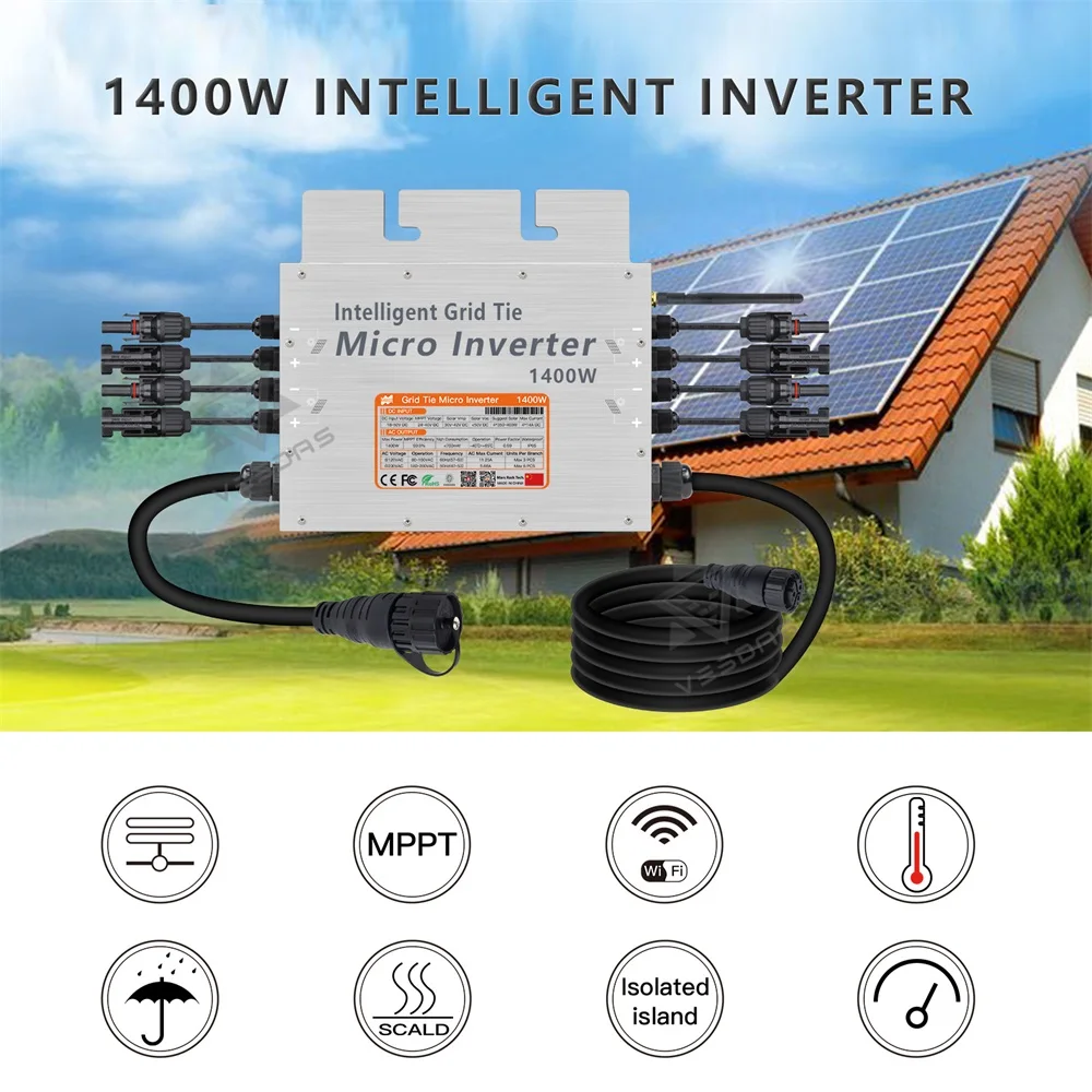 1200W 1400W MPPT солнечная сетка галстук микро инвертор 24V 110V 220V микроинвертор регулятор