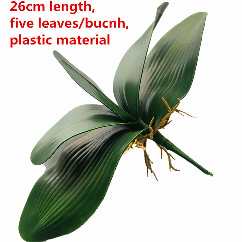 4pcs orchid leaf 4 шт Поддельные орхидеи Цимбидиум латексный Цимбидиум 10 голов 29,9" имитация реального прикосновения орхидеи для дома декоративные искусственные цветы - Цвет: 4pcs orchid leaf