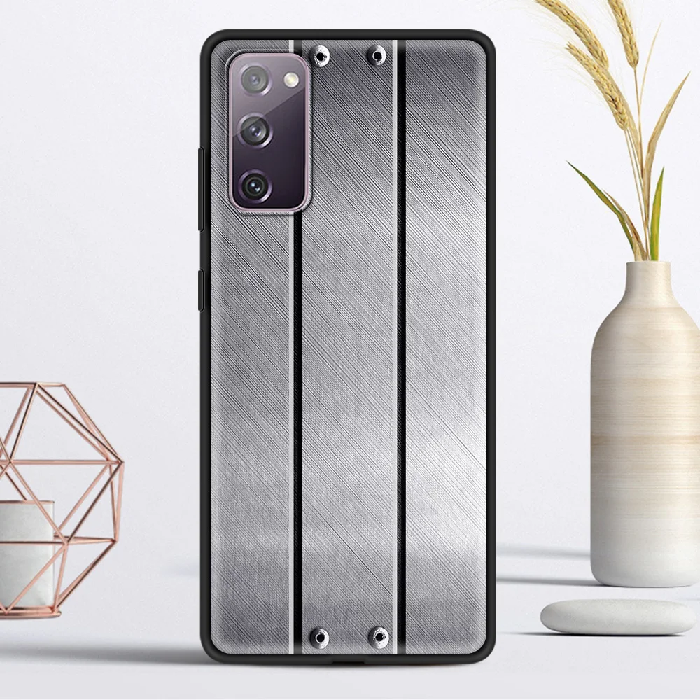 

Brushed Metal Picture Soft TPU Case for Samsung Galaxy S21 S20 Ultra S20 FE S10 Lite S10E S9 S8 Plus 5G Luxury Phone Coque