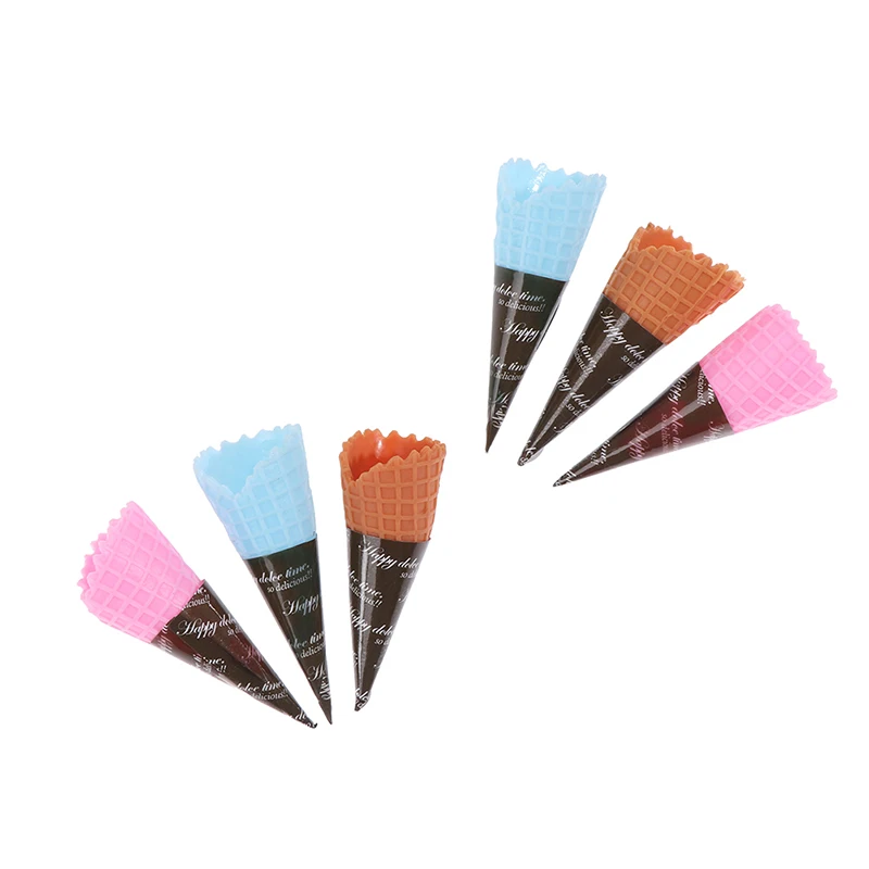 

2pcs Simulation Cone Light Clay Crisp Cone Cream Gel Food Play Accessories