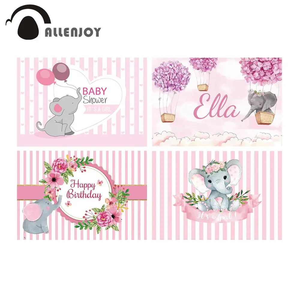 Allenjoy Слон детский душ фон украшения для баннеров девочек цветок пастельный шар