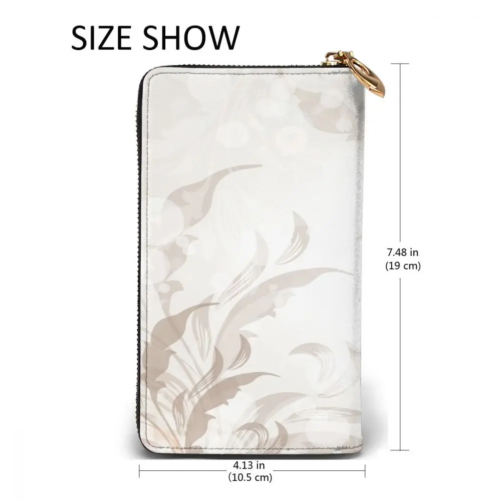 

Elegance Flowers Roses Floral Long Wallet with Credit Card Slots ID Holder Checkbook Organizer Zipper Coin Purse
