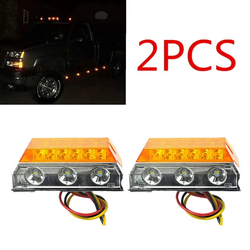 

2Pcs 24V 15LED Side Light Indicator Light Suitable for Truck Trailer