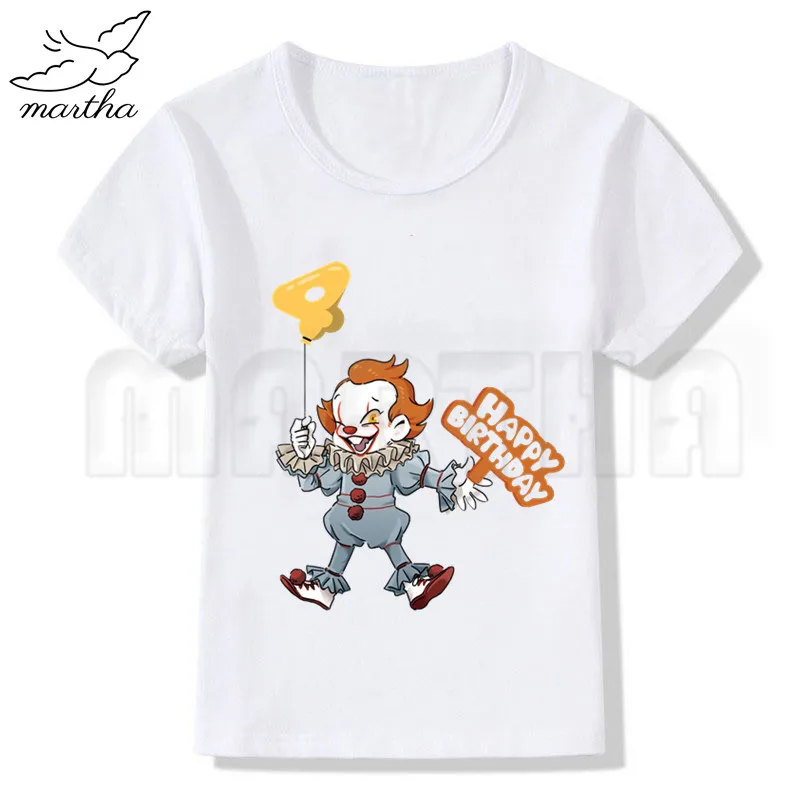 Детская футболка с забавным принтом It Joker С Днем Рождения Короткие футболки для