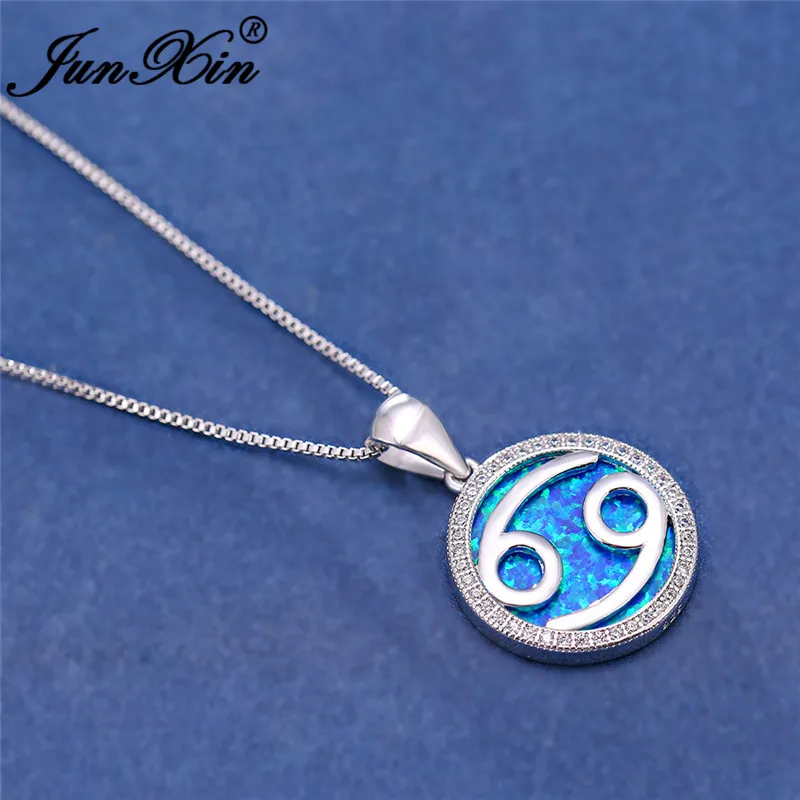 Ожерелье с подвеской в виде созвездий рака для женщин колье из белого золота