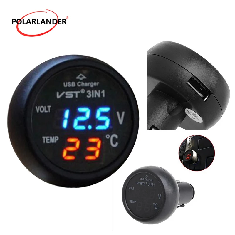 Автомобильное зарядное устройство Портативный прикуриватель измеритель