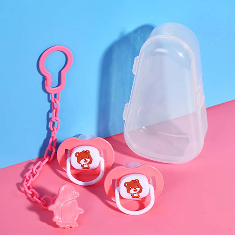 Набор для детской соски пустышки 2 шт. силиконовая соска 1 цепочка зажим