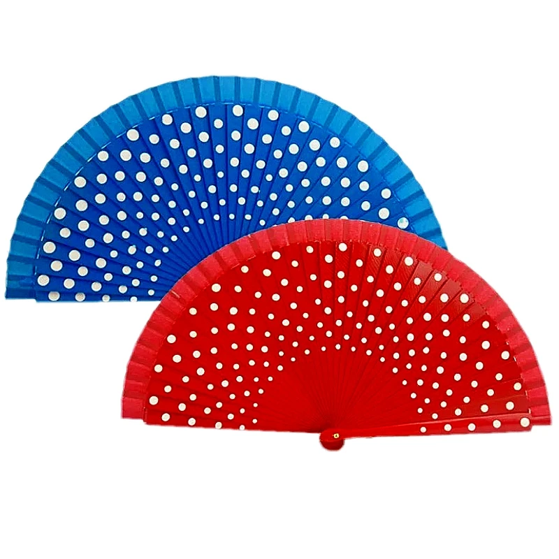 Деревянный веер в горошек испанском стиле 12 шт. подарочные сувениры для