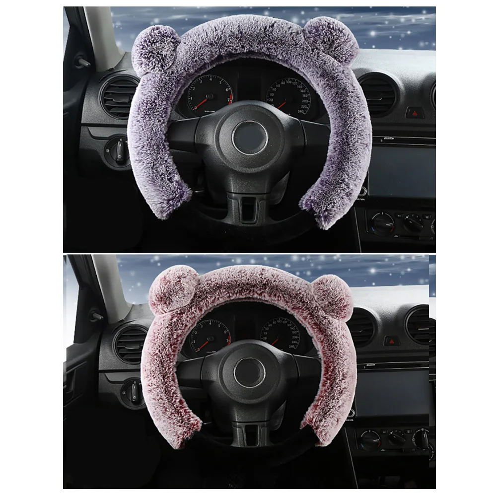 3Pcs/Set car steering wheel cover Handbrake sleeve Universal Warm Plush Car Steering Wheel Gear Shifter Cover | Автомобили и