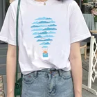 Женская футболка с принтом в стиле Харадзюку, с изображением воздушных шаров, летняя футболка с коротким рукавом, Повседневная футболка