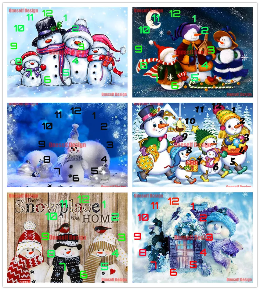 

top popular 5d diamond painting clock Santa Claus 3d diamond mosaic sale clock 5d diamond embroidery diy frame Christmas gifts