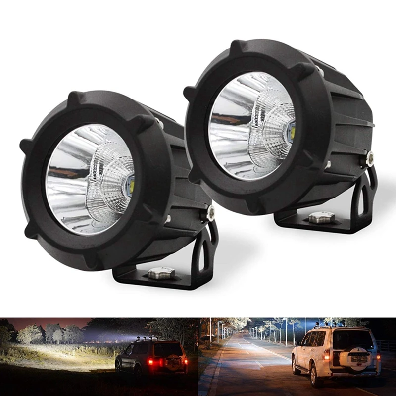 Led Fog Driving Light Pod Lights 50W Word Lamp Combo Spot Flood Beam Waterproof Round Off Road For Motorcycle Jee | Автомобили и