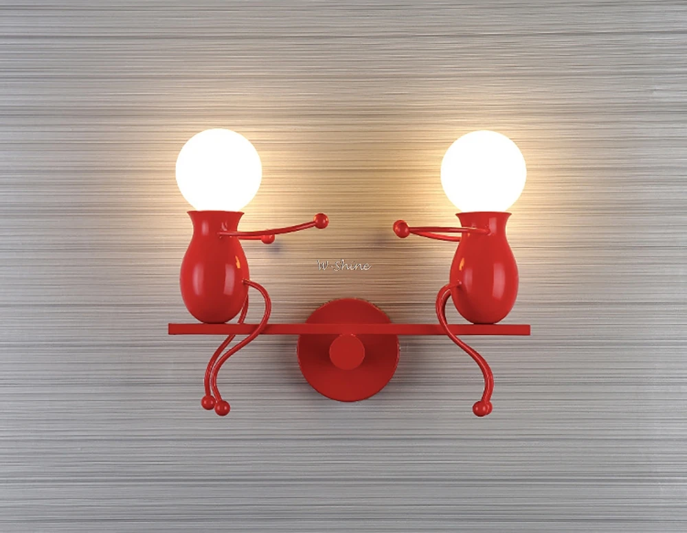 Креативная настенная лампа E27 современный двойной светильник с качели маленький