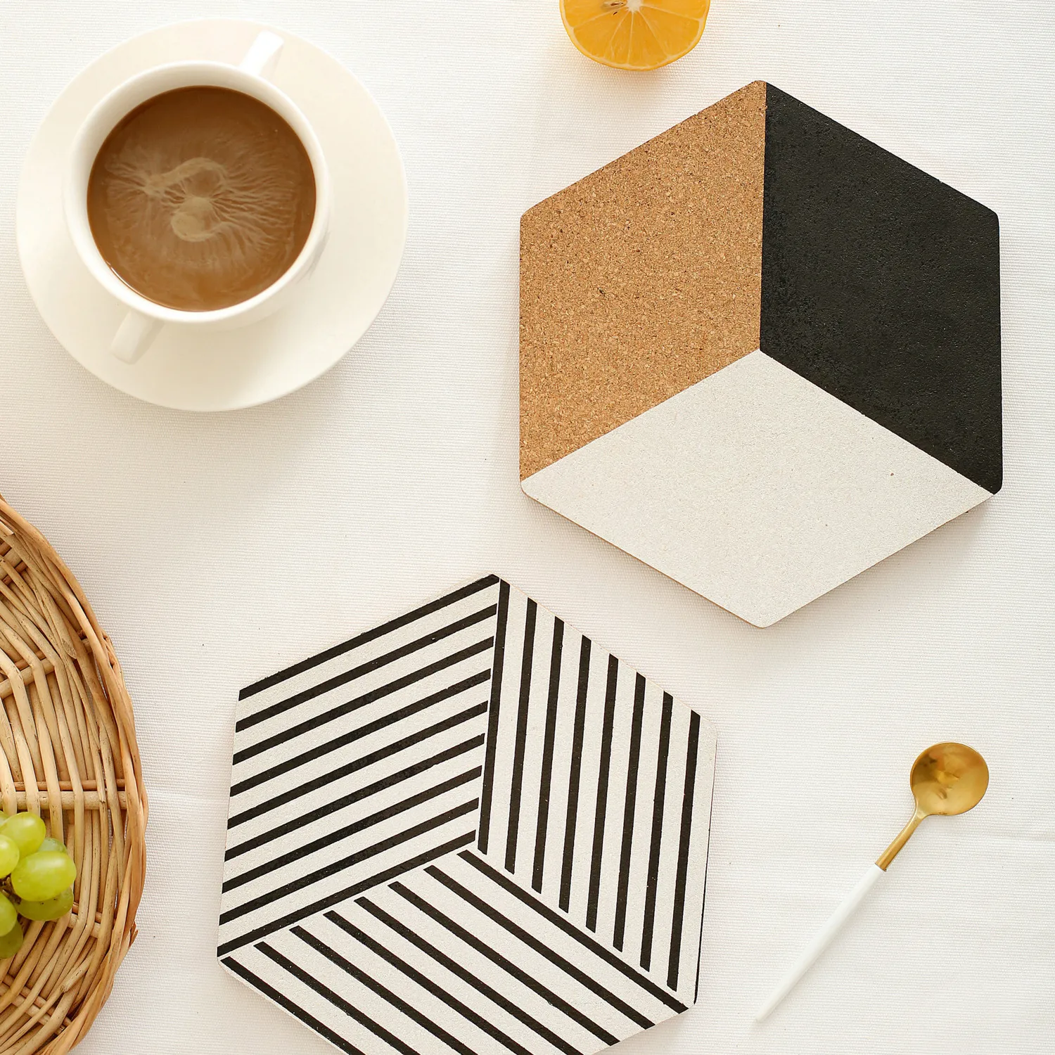 37 градусов жизни Дизайн шестигранный пробковый Вок Стенд теплоизоляция коврик