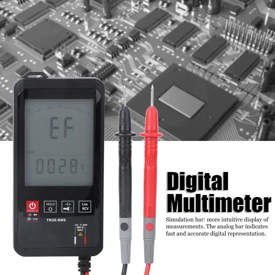 KM-DM06A интеллигентая (ый) Цифровой мультиметр 6000 отсчетов Multimetro с Тесты привести
