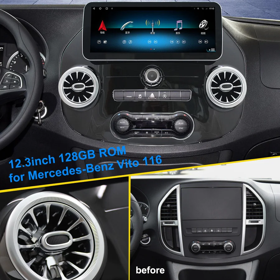 12,3 zoll DSP Canbus Auto Radio Multimedia Video Player Auto GPS Für Mercedes Benz Vito Android Radio 2014 - 2020 2 Din 128GB ROM