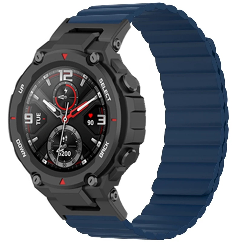 Мягкий силиконовый магнитный ремешок для часов Huami Amazfit T-rex/T Rex Pro сменный на
