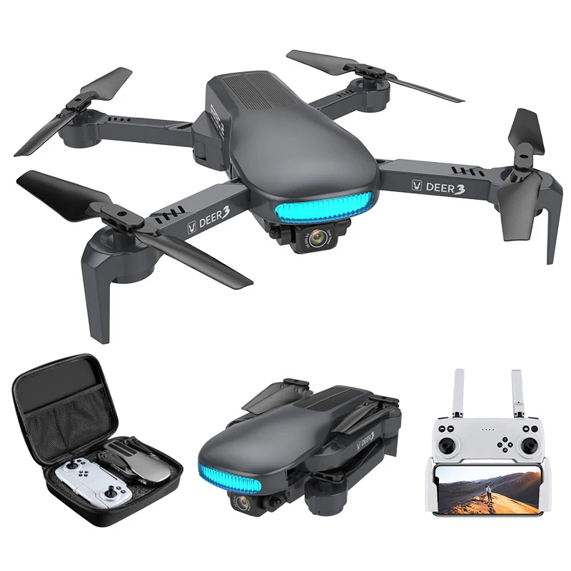 DEER 3 Fold Stack UAV GPS Optical Flow Dual Camera HD Aerial Photography 8K Four Axis Aircraft Low Electric Return Aircraft enlarge