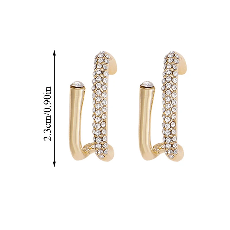 

Kpop Earrings Gold Silver Color Full Crystal Letter E Shape Stud Earrings for Women Girl Korean Earings Set Fashion Jewelry