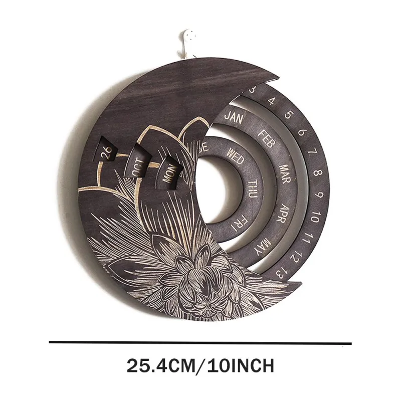 

Calendar Wooden Everlasting Perpetual Wall Hanging Crafts Decorative Xmas Round Custom Xmas Gift Christmas Advent Calendars A