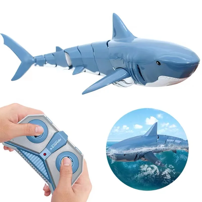 

New 2.4G RC Shark Fish Boat Robot Radio Simulation Waterproof Model Electronic Remote Control Swimming Animal Toys For Gift