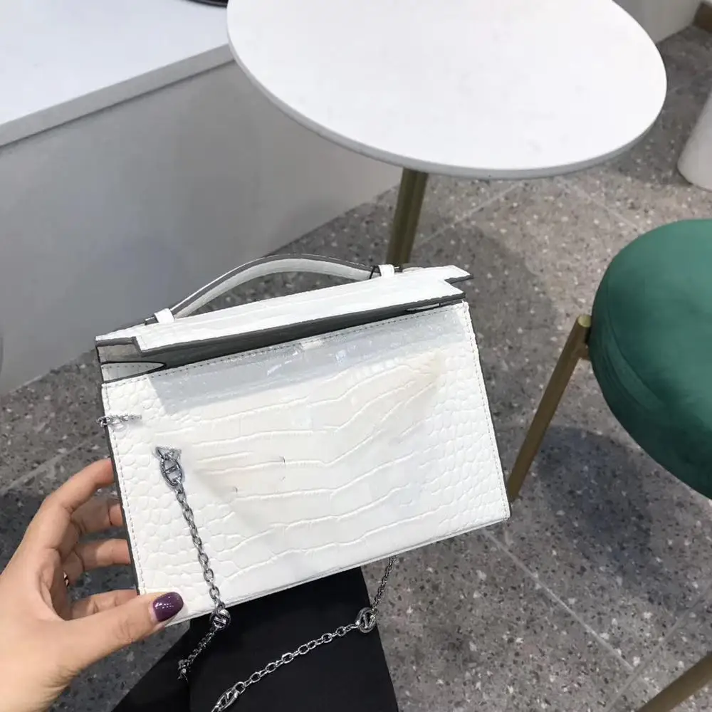 

free shipping 2020 new style fashion alligator genuine cow leather women handbag one shoulder bag crossbody bag 12 color 22cm