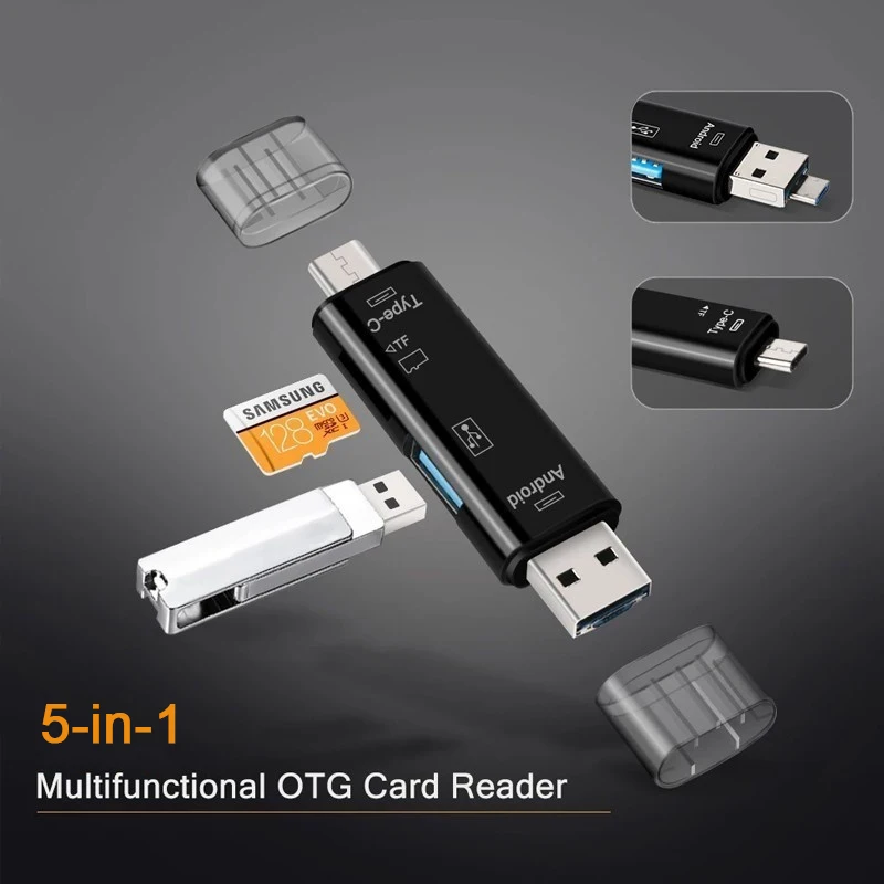 5 в 1 Многофункциональный Usb 3 0 Тип C/Usb /Micro Usb/Tf устройство чтения карт памяти