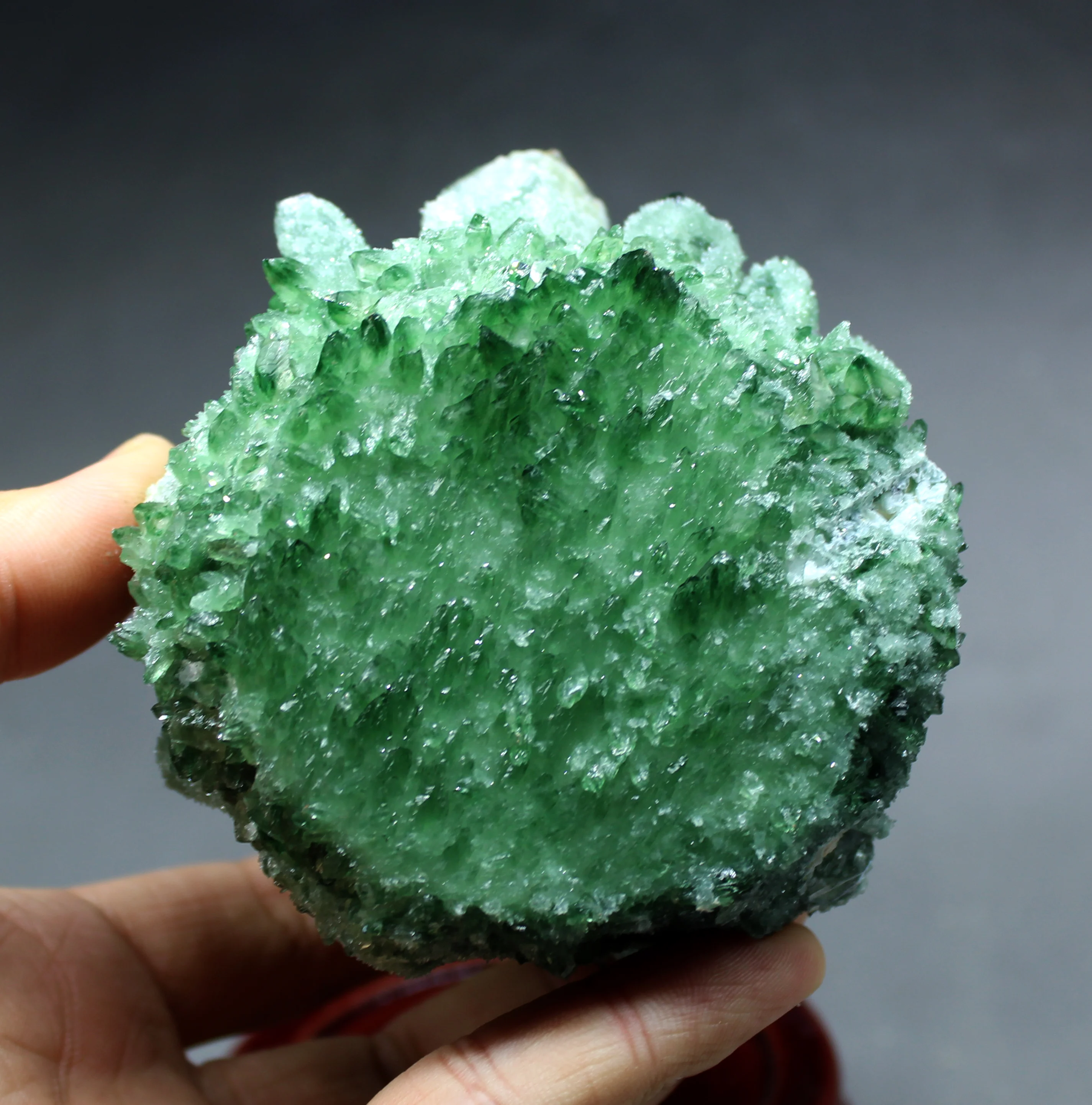 454 г натуральный зеленый Ghost Phantom Quartz Хрустальный кластер кристаллы и камни