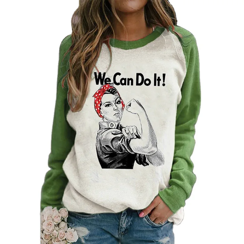 

Long-sleeved Printed Round-necked Sweater Colored Sweatshirts Fall 2020 Women