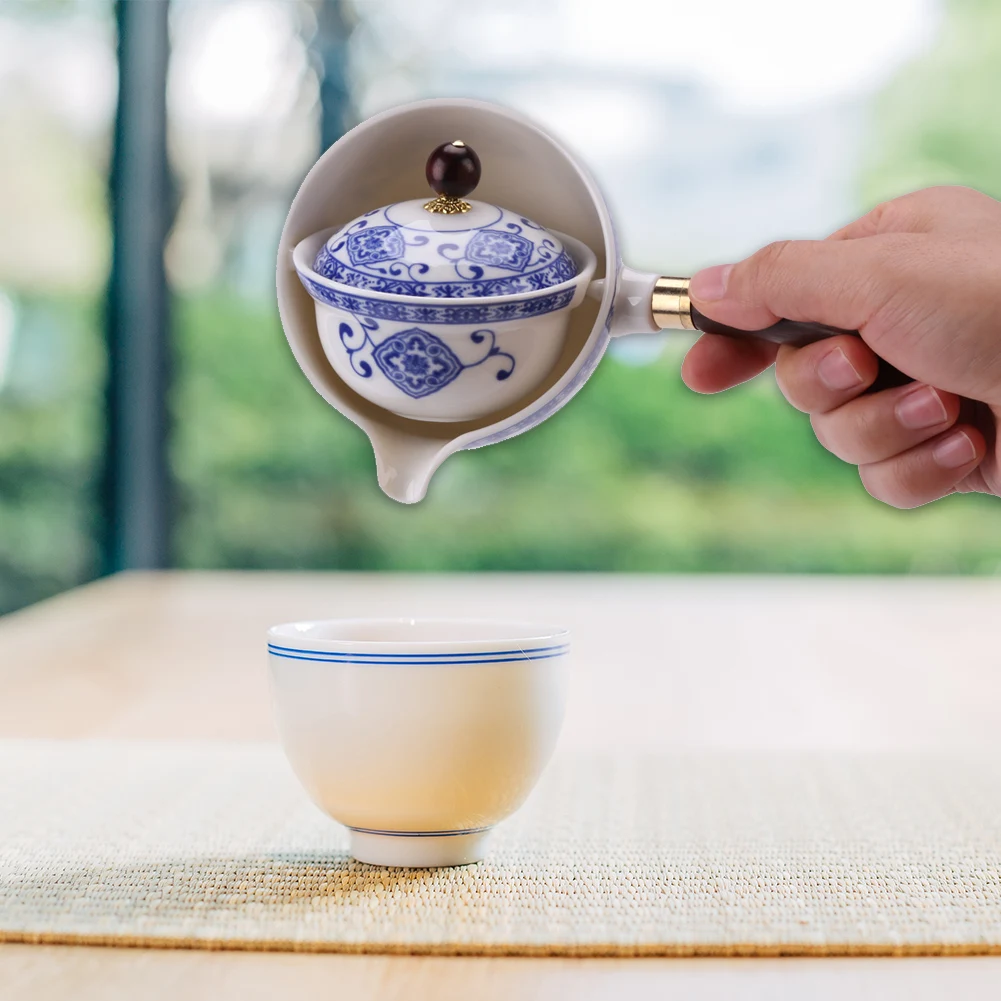 Китайский чайный набор Gong Fu портативный вращающийся на 360 градусов чайник
