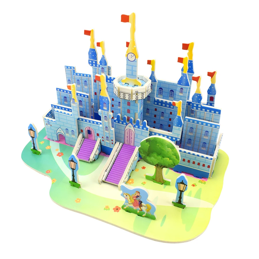 Милый замок-головоломка, модель, Наборы игрушек для девочек, 3D сказочное здание, обучающая модель, пазлы, игрушки, подарки для детей, украшение для дома и офиса