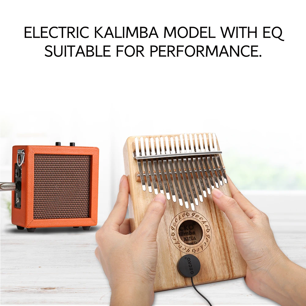 Gecko Kalimba игрушечное пианино 17 клавиш твердое камфоры дерева тела музыкальный