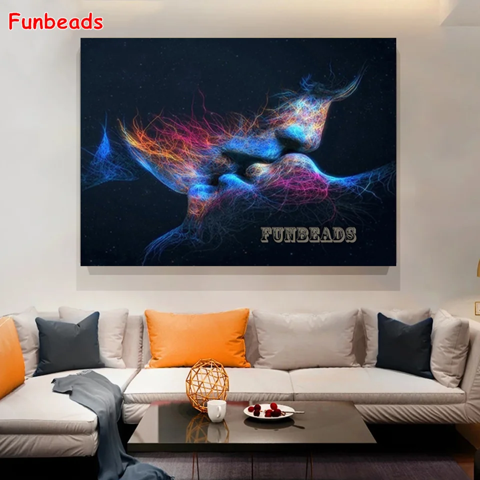 5D алмазная живопись Алмазная мозаика абстрактное искусство синий поцелуй для