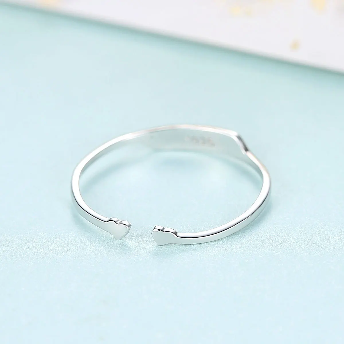 Женское кольцо из чистого серебра 925 пробы с надписью ALWAYS простое Открытое |