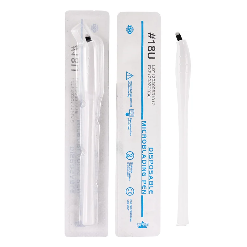 

20 Pcs Disposable Microblading Pen With 12/18U Needle Eyebrow Blade Manual Microblade Needle Tool in Expiry date/Lot NO