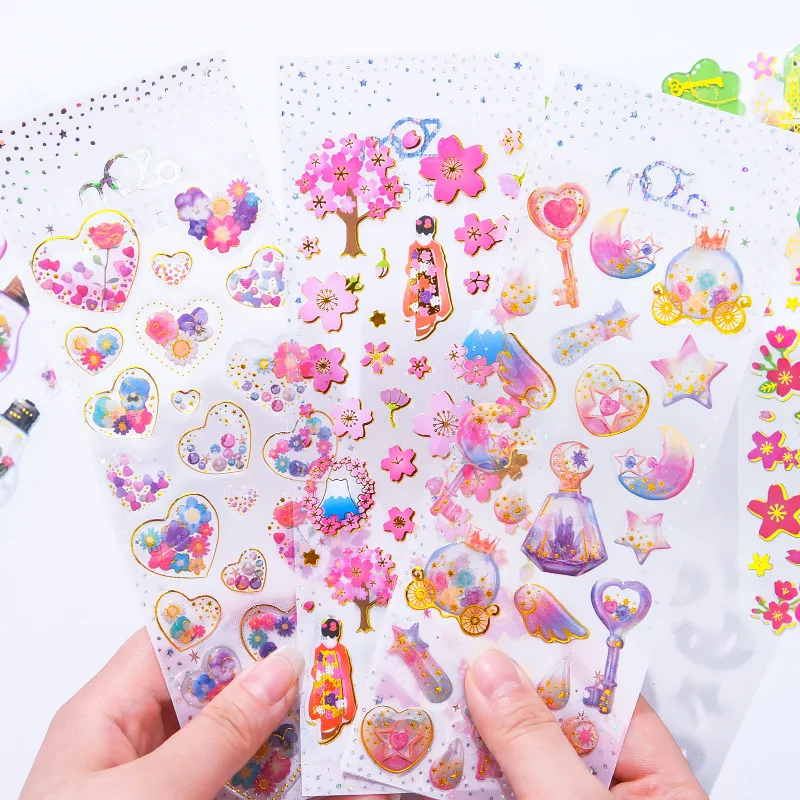 1 шт./лот наклейки для журнала Kawaii скрапбукинг прозрачная трехмерная наклейка на