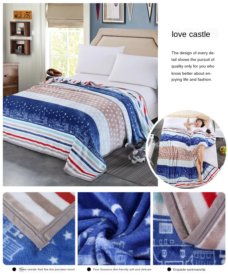 

Deer Pattern Blankets for Beds Super Comfortable Soft Floral Blanket Thrown Beds Aircraft Sofa for Office High Quality Bedding