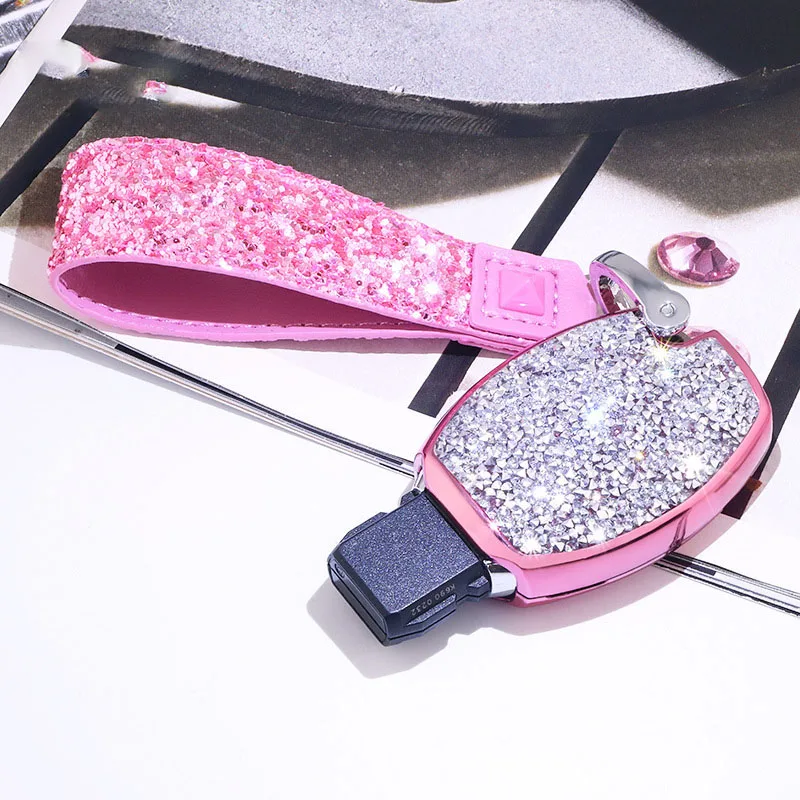 Алмазный чехол для автомобильного ключа Mercedes брелок ключей W204 W205 W212 C E S GLA класс A