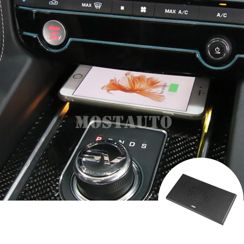 

Телефон с QI Беспроводной зарядки для Jaguar F-PACE XF XE Беспроводной автомобиля Зарядное устройство Беспроводной телефон зарядного устройства ...