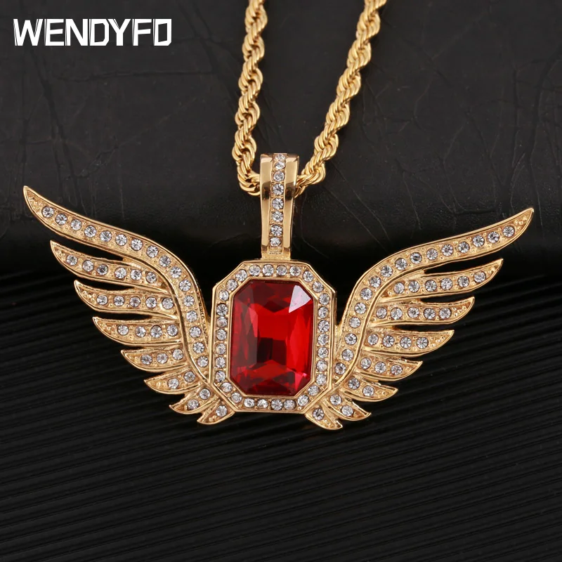Новое поступление ожерелье WENDYFO с крыльями из нержавеющей стали для мужчин и