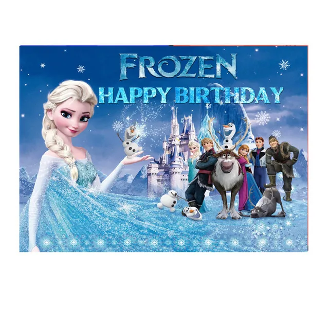 

Frozen Princess Party Blue Cartoon Characters Themes Birthday Photography Backgrounds Professional Indoor Supplies Decoration
