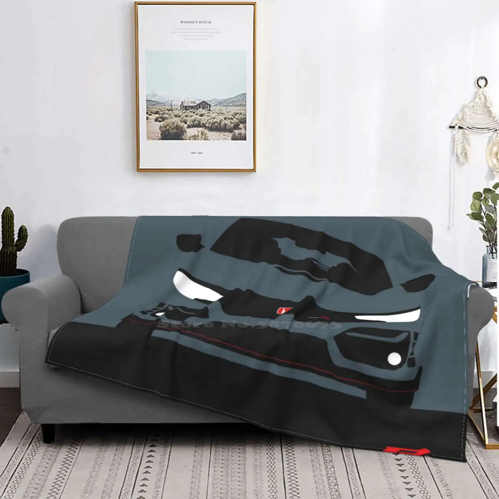 

Civic Type R 2020-серый с британской табличкой с номером, съемный креативный дизайн, тонкое мягкое фланелевое одеяло Blimeyguvnor Civic