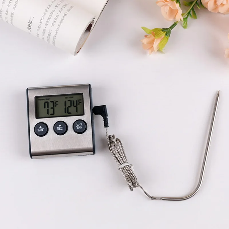 

Digital Oven Thermometer Kitchen Food Cooking Meat BBQ Probe Thermometer With Timer Water Milk Temperature Cooking Tools