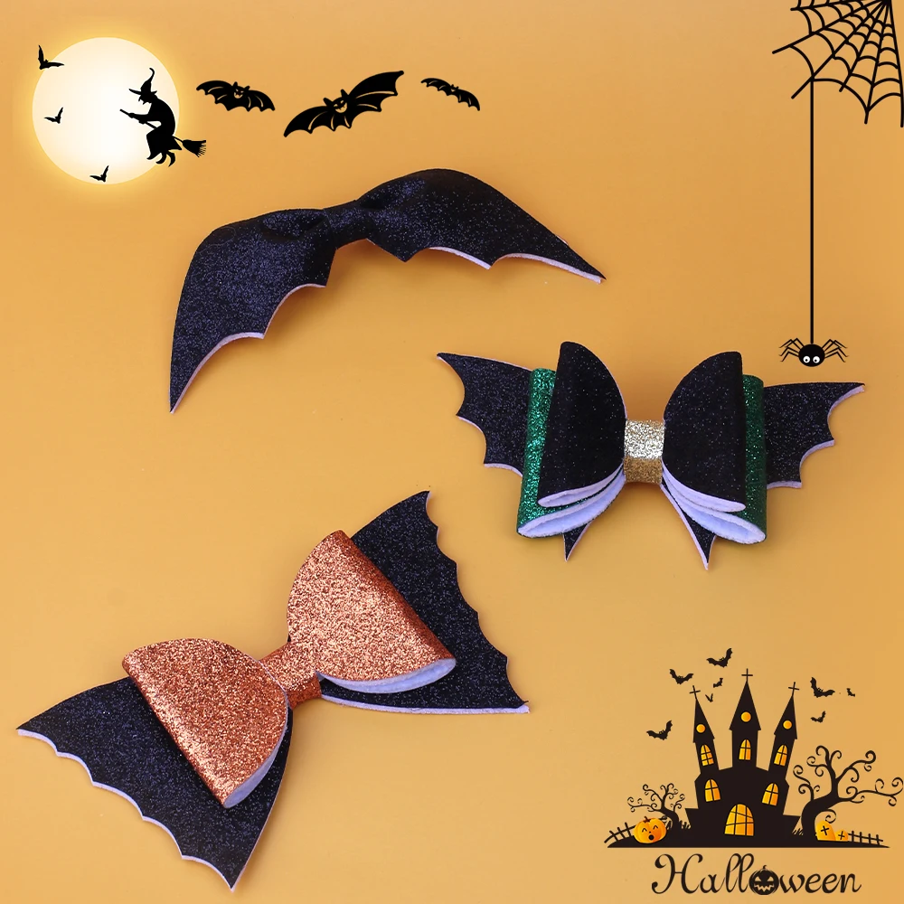 

Oaoleer 5" Halloween Hair Bows Glitter Bat Wings Hairpins Clips For Girls Kids Butterfly Halloween Party Hairgrips Accessories