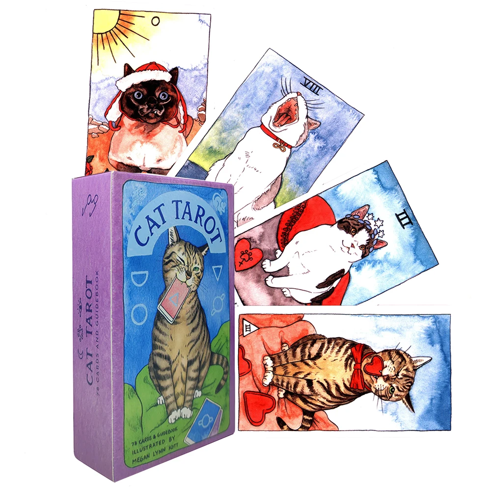 Карты для чтения кошек и Таро, настольная игра на английском языке, судьба, игральные карты, для начинающих, руководство по Таро