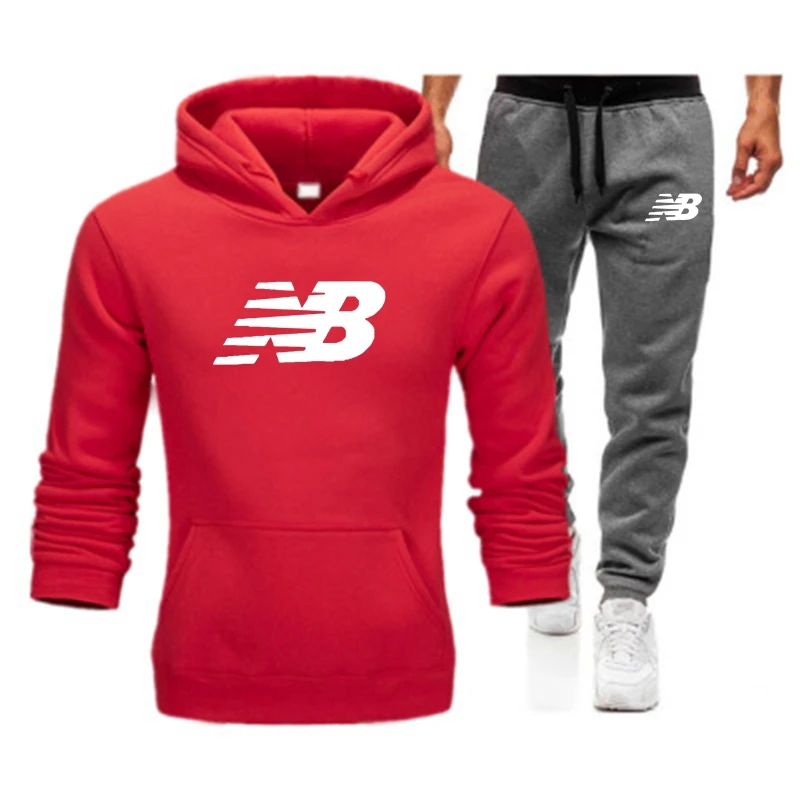 

Sets Tracksuit Men Autumn Winter Hooded Sweatshirt Drawstring Outfit Sportswear 2021 Male Suit Pullover Two Piece Set Casual