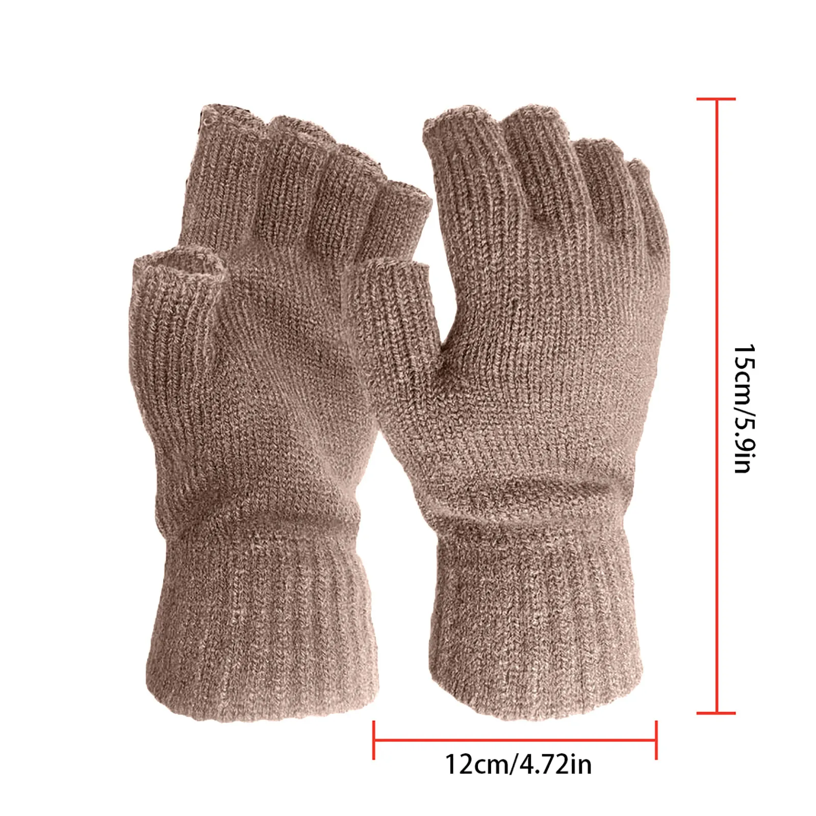 

Wool Half-finger Gloves Knitted Solid Color Warm Gloves For Men And Women Solid Color Winter Cotton Outdoor #30